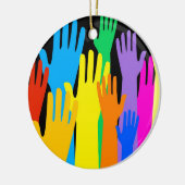 Bunte Hände Keramikornament (Links)