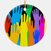 Bunte Hände Keramikornament (Hinten)