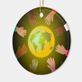 Bunte Hände Keramikornament (Links)