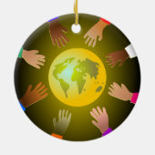 Bunte Hände Keramikornament (Hinten)