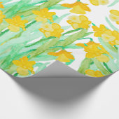 Bunte handgemalte Watercolornarzissen-Blumen Geschenkpapier (Ecke)