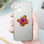 Bunte Handgezeichnete Schmetterling Orange Aufkleber (Telefon)