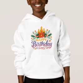 Bunte Happy Birthday Kerze Hoodie für Kinder
