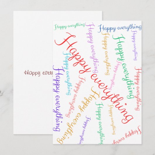 Bunte ‘Happy Everything’ Grußkarte (Vorne/Hinten)