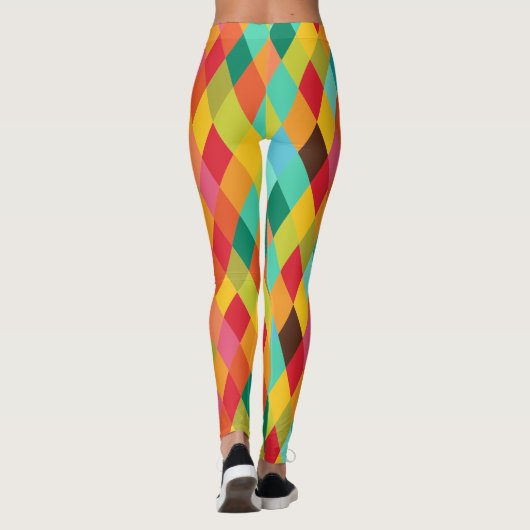 Bunte Harlekin-Diamant-Muster-Leggings Leggings (Rückseite)