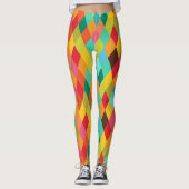 Bunte Harlekin-Diamant-Muster-Leggings Leggings (Vorderseite)