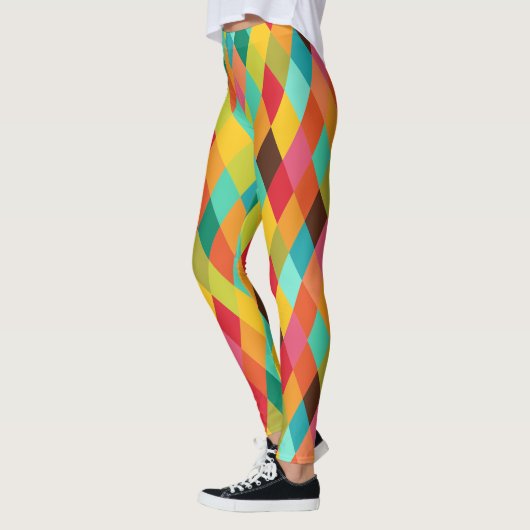 Bunte Harlekin-Diamant-Muster-Leggings Leggings (Links)