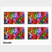 Bunte Häuser 3 Rechteckiger Aufkleber (Blatt)