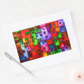 Bunte Häuser 3 Rechteckiger Aufkleber (Umschlag)