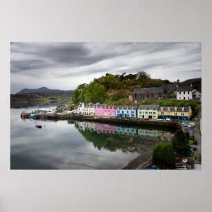 Bunte Häuser in Portree, Skye Poster