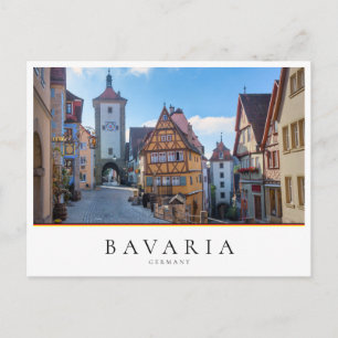Bunte Häuser in Rothenburg, Deutschland Postkarte