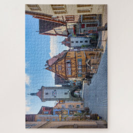 Bunte Häuser in Rothenburg, Deutschland Puzzle