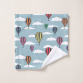Bunte Heißluftballone Badhandtuch Set (Waschlappen)