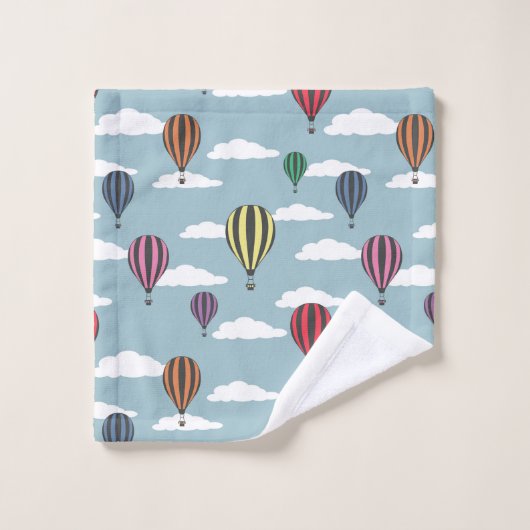 Bunte Heißluftballone Badhandtuch Set (Waschlappen)