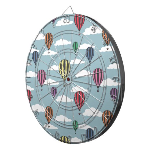 Bunte Heißluftballons Dartscheibe (Vorderseite rechts)