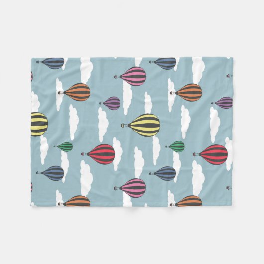 Bunte Heißluftballons Fleecedecke (Vorderseite (Horizontal))