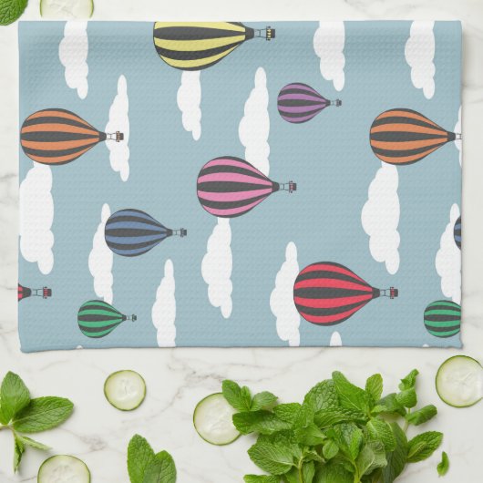 Bunte Heißluftballons Geschirrtuch (Gefaltet)