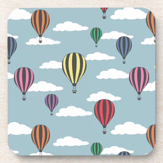 Bunte Heißluftballons Getränkeuntersetzer (Vorderseite)