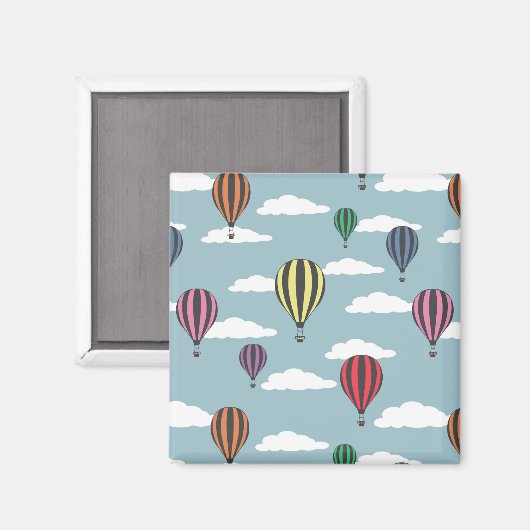 Bunte Heißluftballons Magnet (Vorderseite/Rückseite)