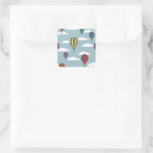 Bunte Heißluftballons Quadratischer Aufkleber (Tasche)