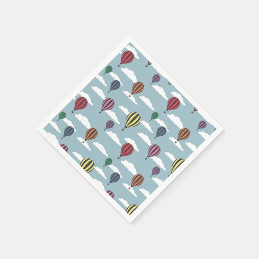 Bunte Heißluftballons Serviette (Ecke)