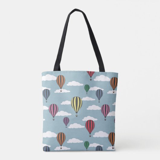 Bunte Heißluftballons Tasche (Rückseite)