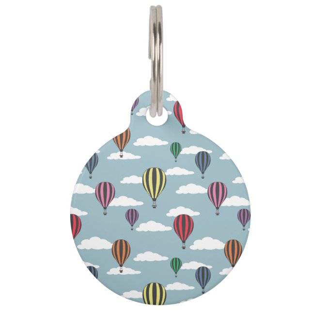 Bunte Heißluftballons Tiernamensmarke (Vorderseite)