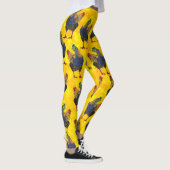 Bunte Henne auf Gelb - Leggings (Rechts)