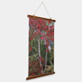 Bunte Herbstblätter und Bäume Wandteppich Mit Holzrahmen (Gewinkelt)