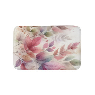 Bunte Herbstblätter Wasserfarbe Pastellfarbe  Badematte