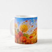 Bunte Herbstblätter wirbeln im Wind Kaffeetasse (Vorderseite Links)