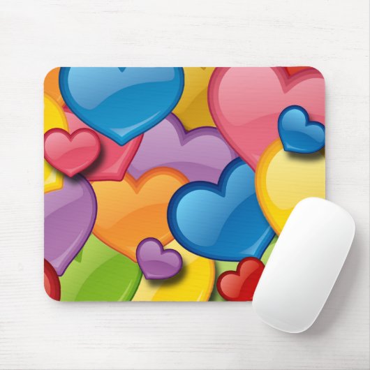 BUNTE HERZ-COLLAGE MOUSEPAD (Mit Mouse)