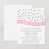 Bunte Herz-modernes Baby besprühen Einladungen (Vorne/Hinten)