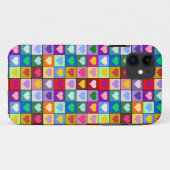 Bunte Herz-Quadrate Case-Mate iPhone Hülle (Rückseite (Horizontal))