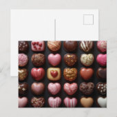 Bunte Herzen aus Schokolade Valentinstag Postkarte (Vorne/Hinten)