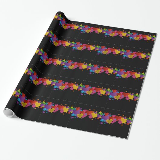 bunte Herzen Geschenkpapier (Ungerollt)