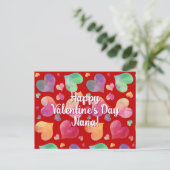 Bunte Herzen Happy Valentines Day Postkarte (Stehend Vorderseite)