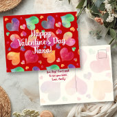 Bunte Herzen Happy Valentines Day Postkarte