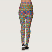 Bunte Herzen im geometrischen Muster Leggings (Rückseite)