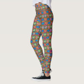 Bunte Herzen im geometrischen Muster Leggings (Links)
