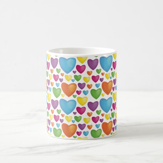 Bunte Herzen Kaffeetasse (Mittel)
