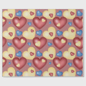 Bunte Herzen. Nahtloses Muster. Geschenkpapier (Flach)