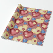 Bunte Herzen. Nahtloses Muster. Geschenkpapier (Ungerollt)
