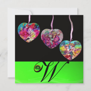 BUNTE HERZEN PARTYDEKORATIONEN EDMELSTEIN MONOGRAM EINLADUNG