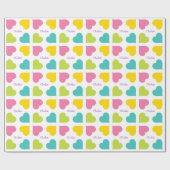 Bunte Herzen personalisiert Geschenkpapier (Flach)
