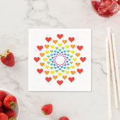 Bunte Herzen Serviette (Beispiel)