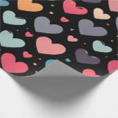Bunte Herzen Valentinstag Geschenkpapier (Ecke)