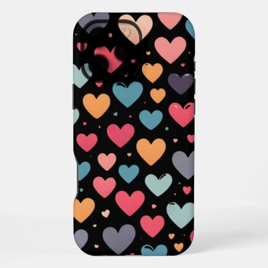 Bunte Herzen Valentinstag iPhone Hülle (Rückseite)