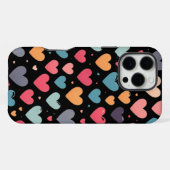 Bunte Herzen Valentinstag iPhone Hülle (Rückseite (Horizontal))