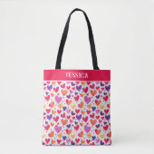 Bunte Herzen Valentinstag Tasche (Vorderseite)